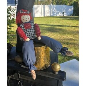 Overly Raker Raggedy Ann Andy Style Cloth Doll 28" VTG‎ Country Primitive Decor